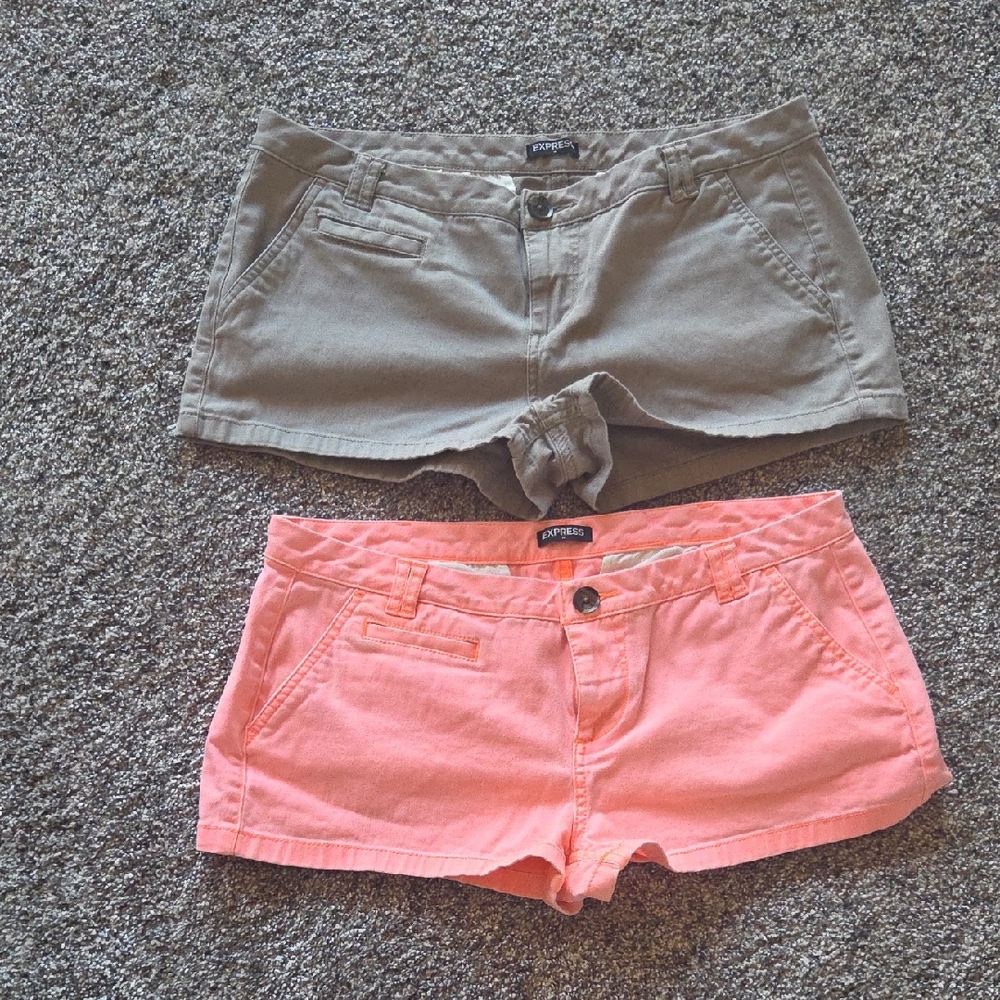Express Women's Shorts - Coral and Khaki